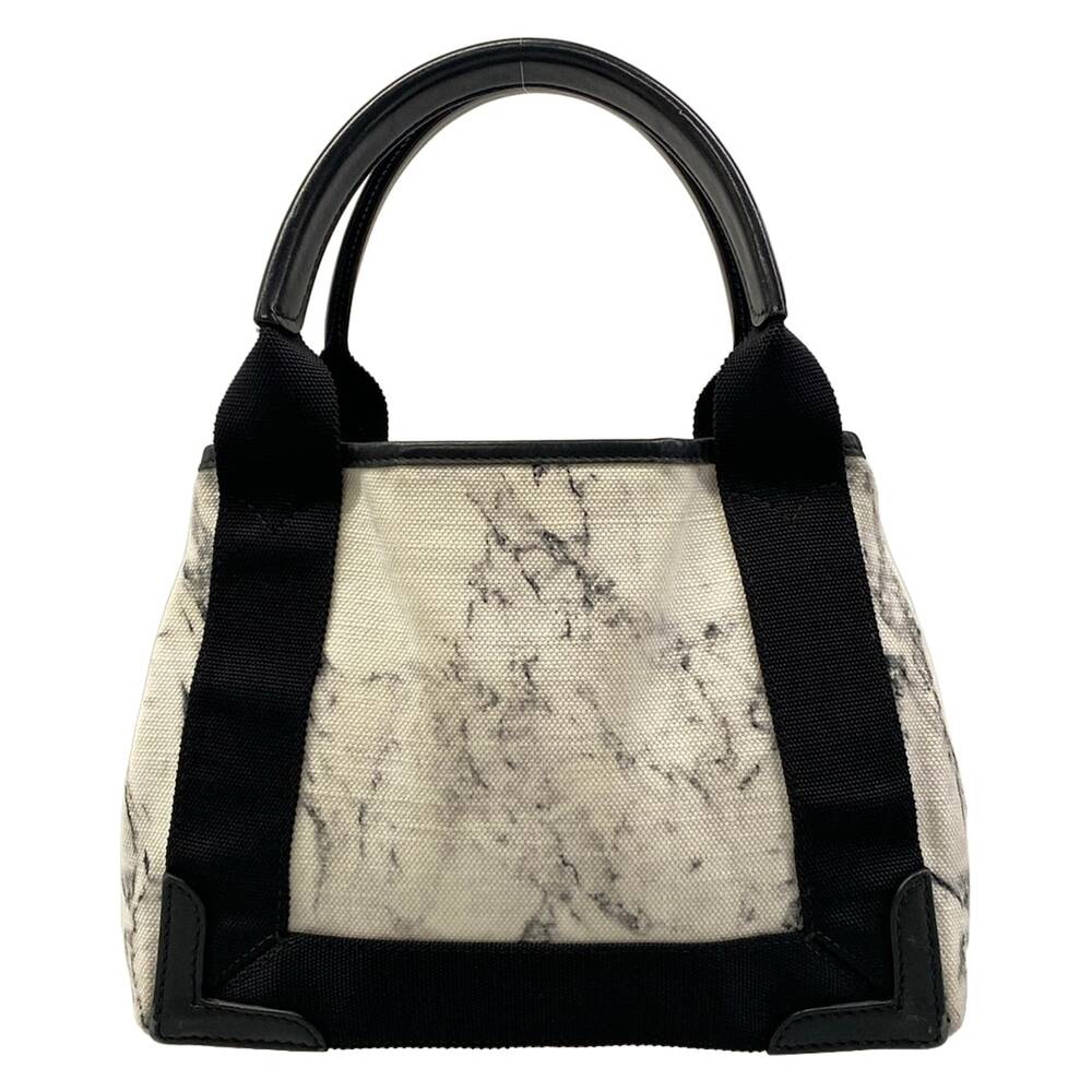Balenciaga Navy Cabas XS Tote Bag 390346 White Black Canvas Leather - Picture 3 of 15
